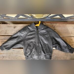 VINTAGE PELLE PELLE TODDLER SZ 2 VGUC BLACK butter soft leather jacket